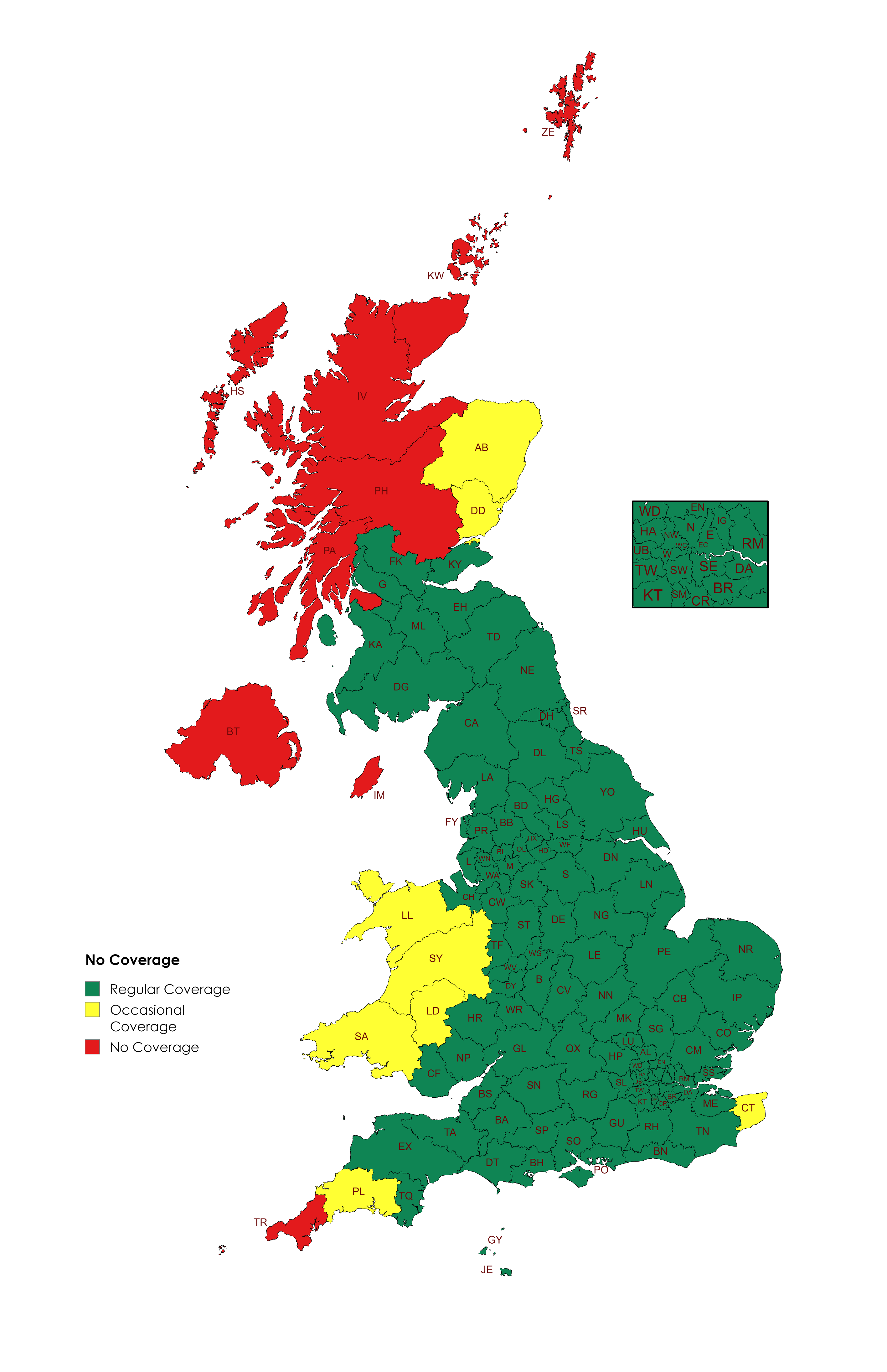 Cleevely Coverage map